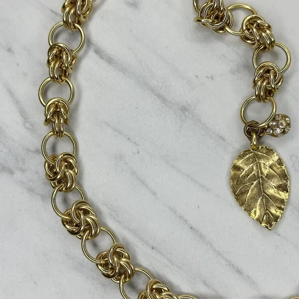 Rhinestone Butterfly Gold Tone Chain Belt OS ✨